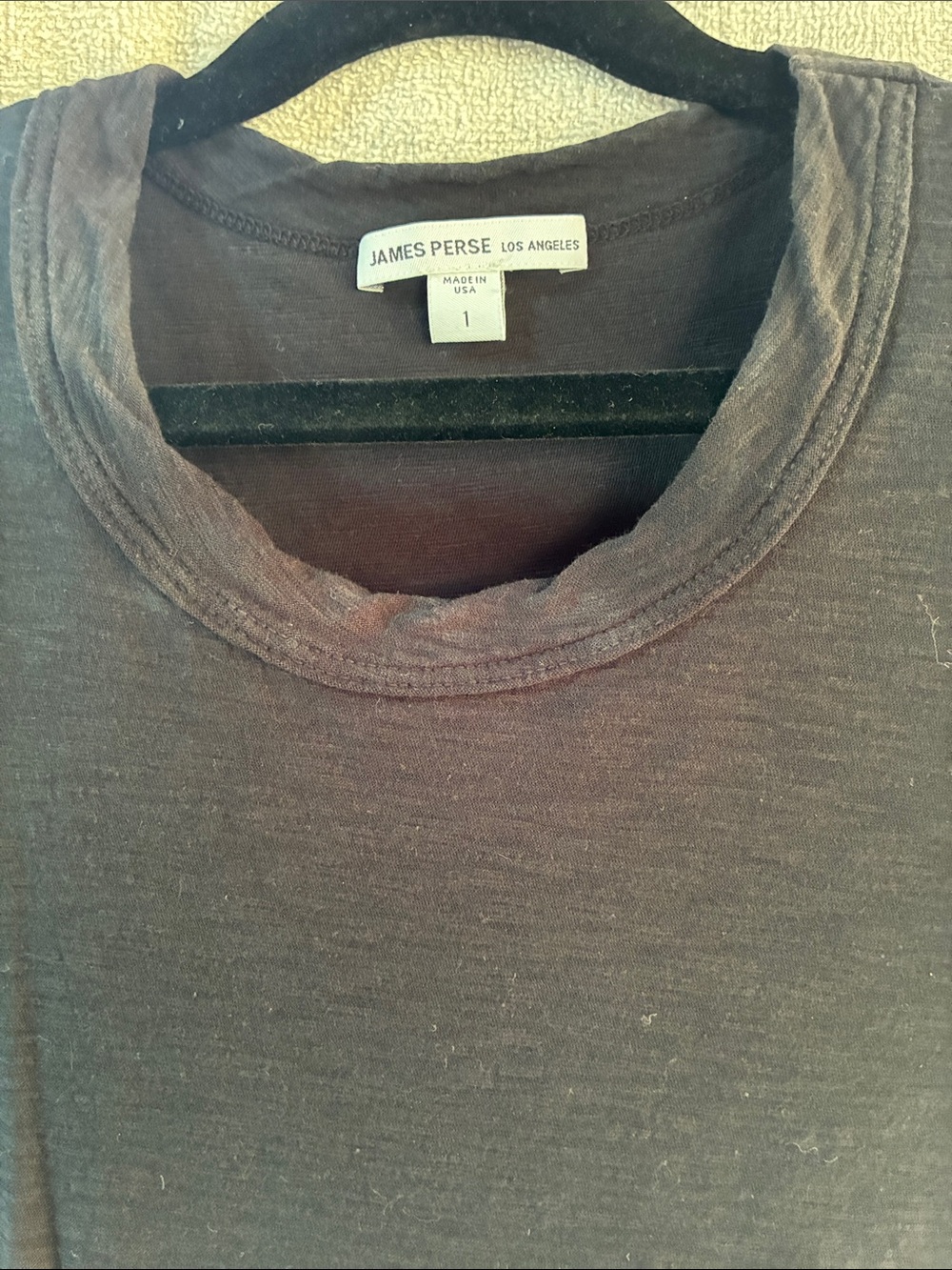 James perse black sheer slub t-